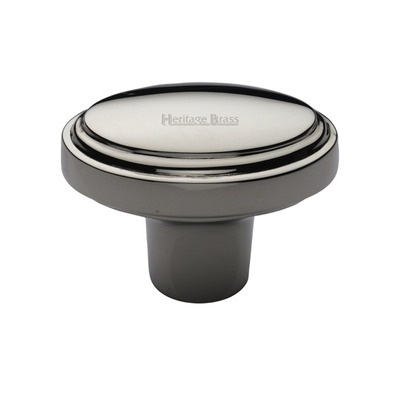 Heritage Brass Stepped Oval Cabinet Knob, Polished Nickel - C3975-PNF POLISHED NICKEL - 41mm x 25mm