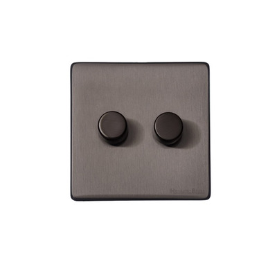 M Marcus Electrical Vintage 2 Gang 2 Way Push On/Off Dimmer Switch, Satin Black Nickel (250 OR 400 Watts) - X66.270.250 SATIN BLACK NICKEL - 250 WATTS