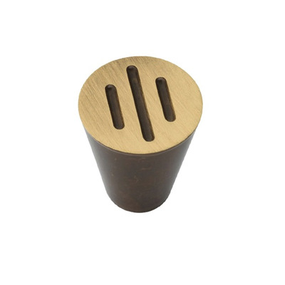 Urfic Round Grooved Cabinet Knob, Bronze Brass - M3-22-03 BRONZE BRASS