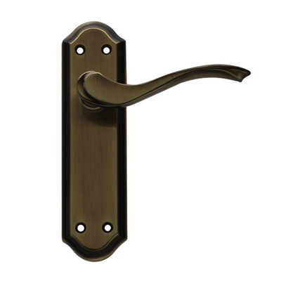 Intelligent Hardware Windsor Door Handles On Backplate, Bronze - WIN.01.BNZ (sold in pairs)  LOCK (WITH KEYHOLE)