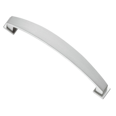 Hafele Augusta Bow Cupboard Pull Handles With Backplates (128mm OR 160mm c/c), Brushed Satin Nickel - 103.30.105 BRUSHED SATIN NICKEL - 128mm c/c