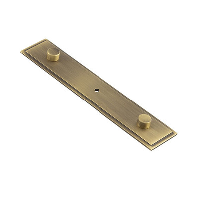 Frelan Hardware Hoxton Rushton Stepped Backplate For Cupboard Door Knobs (96mm c/c), Antique Brass - HOX6090AB ANTIQUE BRASS