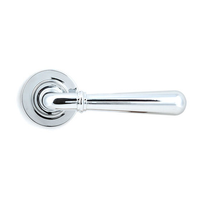 From The Anvil Newbury Door Handles On Plain Rose, Polished Chrome - 46053 (sold in pairs) POLISHED CHROME - UNSPRUNG
