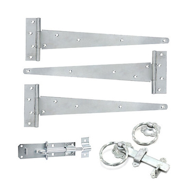 Spira Brass Twisted Ring Gate Latch & Hinge Kit (Various Sizes), Zinc Plated - 9115 (sold in pairs) ZINC PLATED - 10 INCH (250mm)