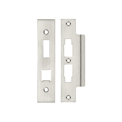 Zoo Hardware Face Plate And Strike Plate Accessory Pack For Horizontal Lock, Satin Nickel - ZLAP16BSN SATIN NICKEL