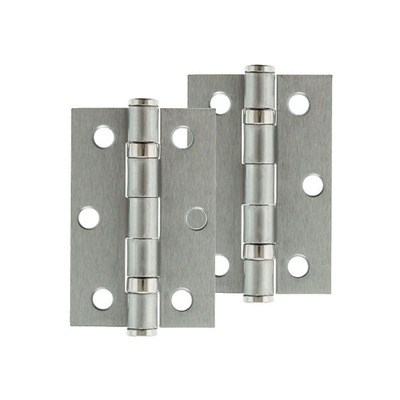 Atlantic 3 Inch Solid Steel Ball Bearing Hinges, Satin Chrome - AH322SC (sold in pairs) SATIN CHROME
