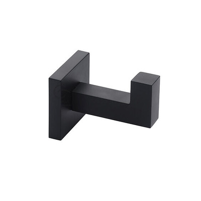 Heritage Brass Chelsea Wall Mounted Hook for Towels, Robes, Clothes and Coats (72mm Projection), Black - CHE-HOOK-BLK BLACK