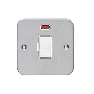 Carlisle Brass Eurolite Utility 13 Amp Un-Switched Fuse Spur With Neon, Metal Clad - MCUSWFNW METAL CLAD