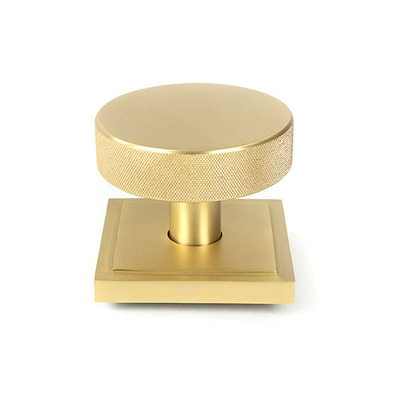 From The Anvil Brompton Square Rose Centre Door Knob, Satin Brass - 50896 SATIN BRASS - SQUARE ROSE