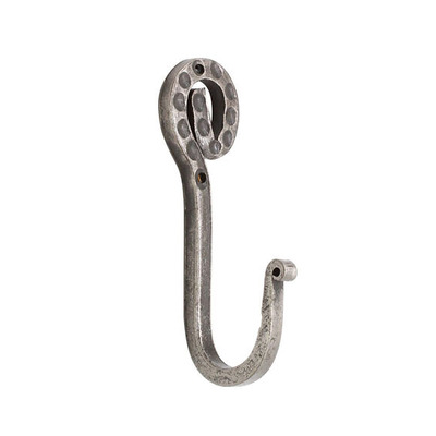 Spira Brass Iron Coat Hook (35mm x 125mm), Pewter - BR603 PEWTER