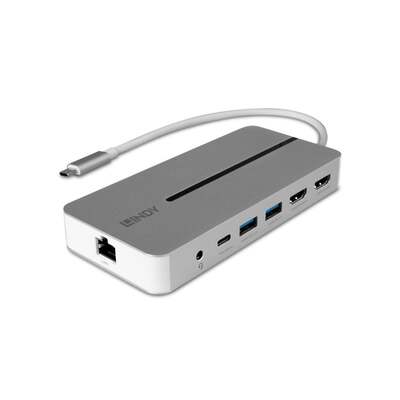 Lindy DST-Mx Duo USB-C Laptop/MacBook Mini Docking Station with Dual D