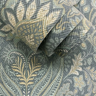 Khalili Wallpaper Tahini Glass Bead Blue Holden 99411
