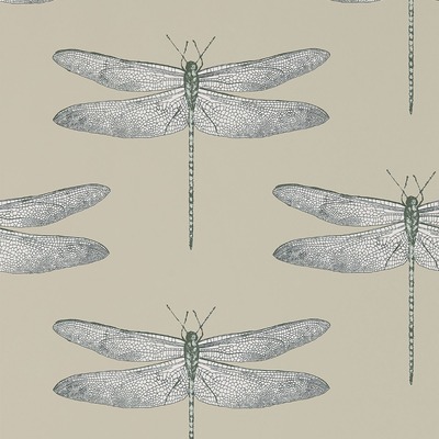 Harlequin Demoiselle Dragonfly Wallpaper Jute/Slate Grey HGAT111241