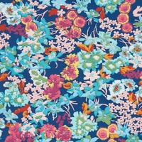 Image of Harlequin X Sophie Robinson Wildflower Meadow Wallpaper Lapis/Carnelian/Aquamarine HSRW113050