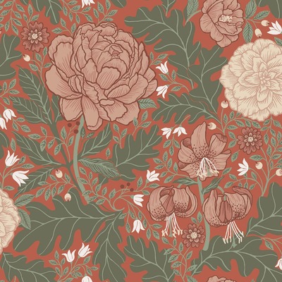 Ekbacka Camille Floral Wallpaper Terracotta Galerie 14004

