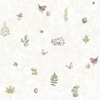 Image of Just Kitchens Meadow Spot Wallpaper Beige Green Lilac Galerie G45442