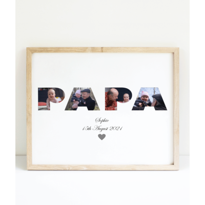 Personalised PAPA Photo Collage Frame Gift