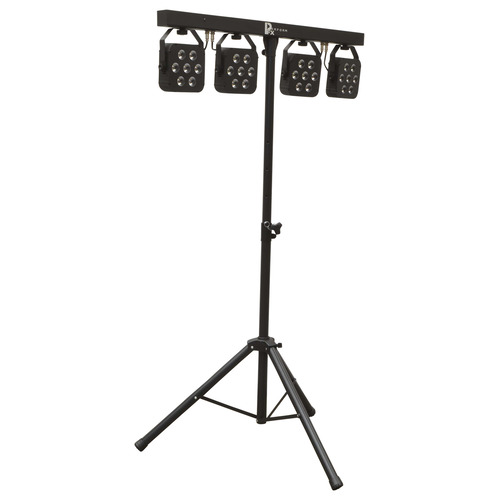 Stage Lighting LED Par Bar Set with Stand, Remote, Foot Controller & Cases
