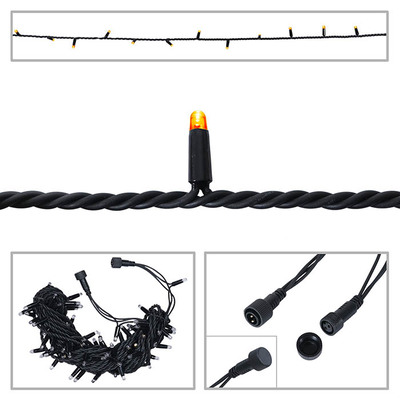 LED String Light Rubber Connectable Design in Orange - 10m