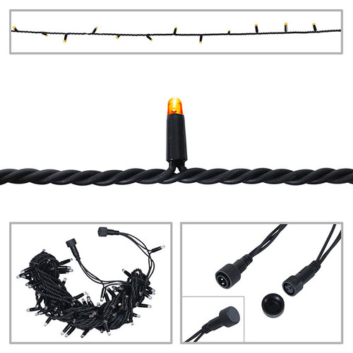 LED String Light Rubber Connectable Design in Orange - 10m