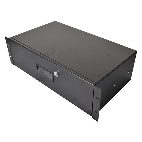 3U Metal Rack Drawer for Data Racks & Flight Cases with Lock 255mm Deep