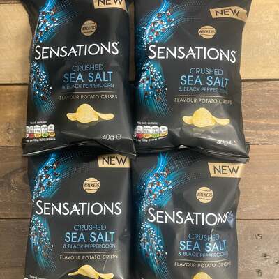 6x Walkers Sensations Salt & Black Peppercorn Crisps Bags (6x40g)