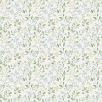 Just Kitchens Spring leaf trail Wallpaper Green Blue Galerie G45457