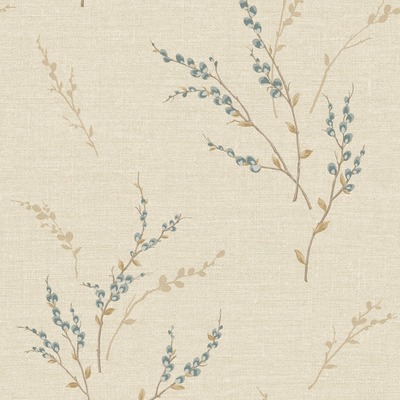 Carmella Floral Textured Heavyweight Vinyl Wallpaper Blue Belgravia 7156
