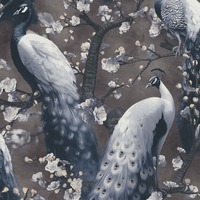 Play of Light Peacock Textured Vinyl Wallpaper Charcoal Erismann 10414-15
