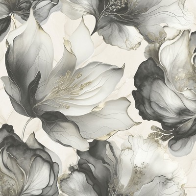 Elysian Floral Wallpaper Black/Gold Muriva 212502
