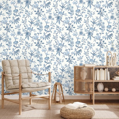Eleanor Floral Wallpaper Blue Fine Decor FD43447
