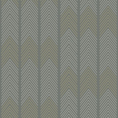Nyle Chevron Stripe Vinyl Wallpaper Charcoal Fine Decor FD26529

