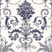 Laura Ashley Josette Wallpaper Off White / Midnight 113387