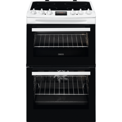 Zanussi ZCV46250WA Ceramic Double Electric Cooker - White