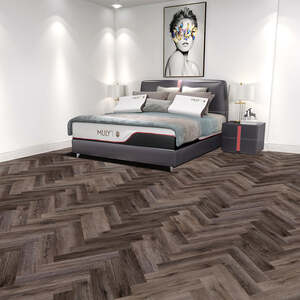 Job Lot - 12 Packs/26.76sqm of Lusso Portofino Herringbone Port Oak Glue Down LVT Vinyl Flooring