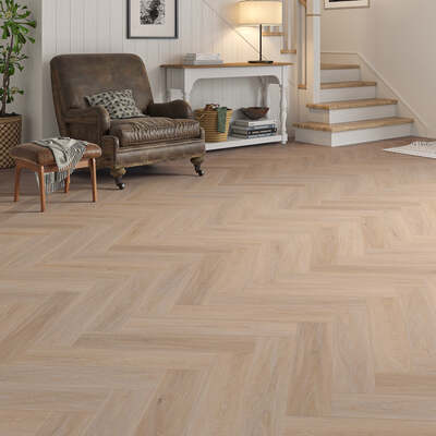 Lusso Brescia Coral Oak Herringbone SPC Click Vinyl Flooring – Lusso