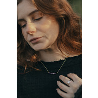 Amethyst 5 Ball Pendant Necklace