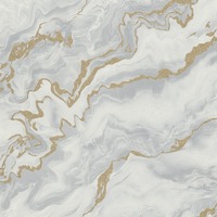 Elle Decoration Mystic Spell Marble Textured Vinyl Wallpaper Soft Grey / Gold 10447-31