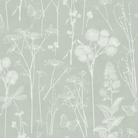 Botanical Wallpaper Sage Green World of Wallpaper AF0039