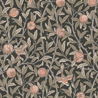 William Morris At Home Bird & Pomegranate Wallpaper Charcoal 124258