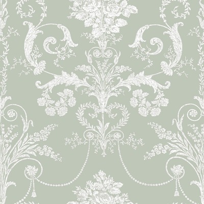 Laura Ashley Josette Damask Wallpaper Sage Green 130114
