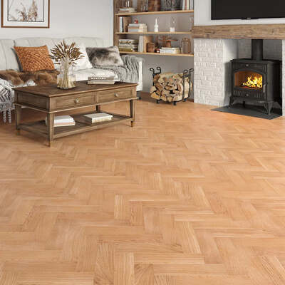 Lusso Venice Luxe Natural Oak Lacquered 20/6 mm Herringbone Engineered Wood Flooring – Lusso
