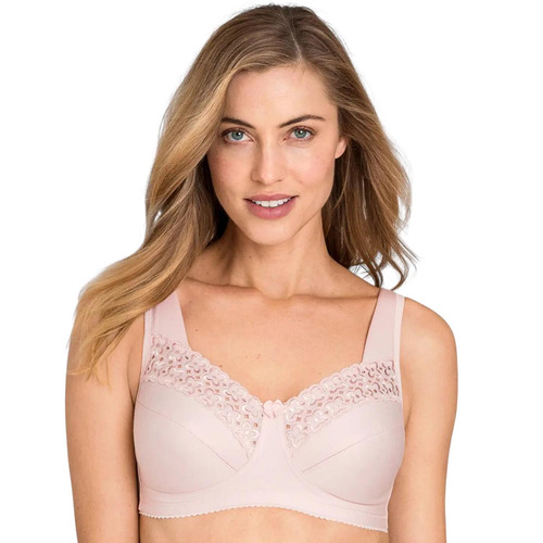 Miss Mary Of Sweden Broderie Anglaise Full Cup Non Wired Bra - Dusty Pink
