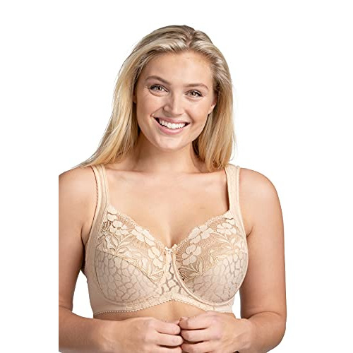 Miss Mary Of Sweden Jacquard & Lace Underwired Bra - Beige