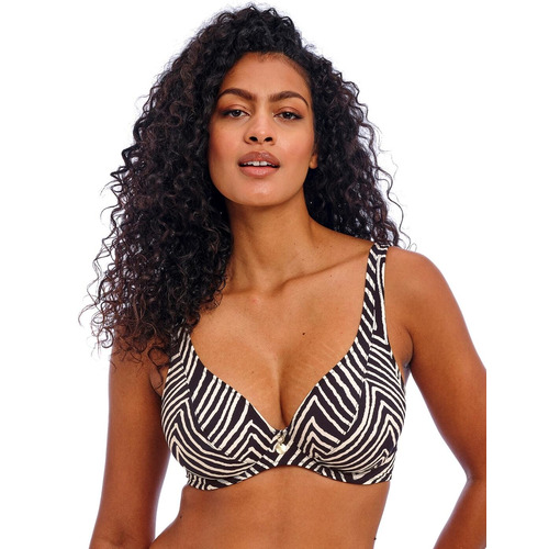 Freya Fiji Falls High Apex Bikini Top - Black