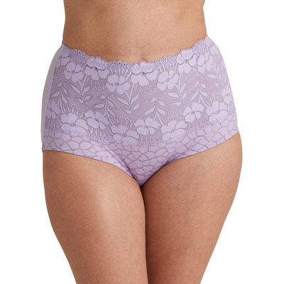 Miss Mary Of Sweden Jacquard & Lace Deep Brief - Lavender - M - 12
