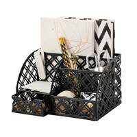 EXERZ Desk Organiser with 7 Compartments -Mesh Desk Tidy Caddy – Black