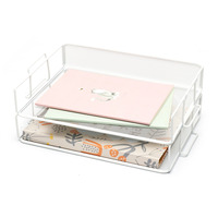 Exerz Letter Trays 2pcs – Stackable Paper Sorter File Trays – White