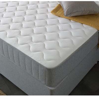 Starlight Beds 9" Deep Open Coil Stylish Grey Border Comfort Finish Memory Foam and Spring Mattress - 2ft6 by 5ft9 Shorty Mattress – Starlight Beds™