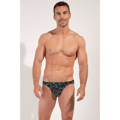 Image of HOM FUNKY STYLE Comfort Micro Brief - Black Print
